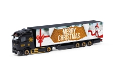 Herpa 318310 - H0 - Mercedes-Benz eActros 600 Procabin Koffer-Sattelzug Weihnachten 2024